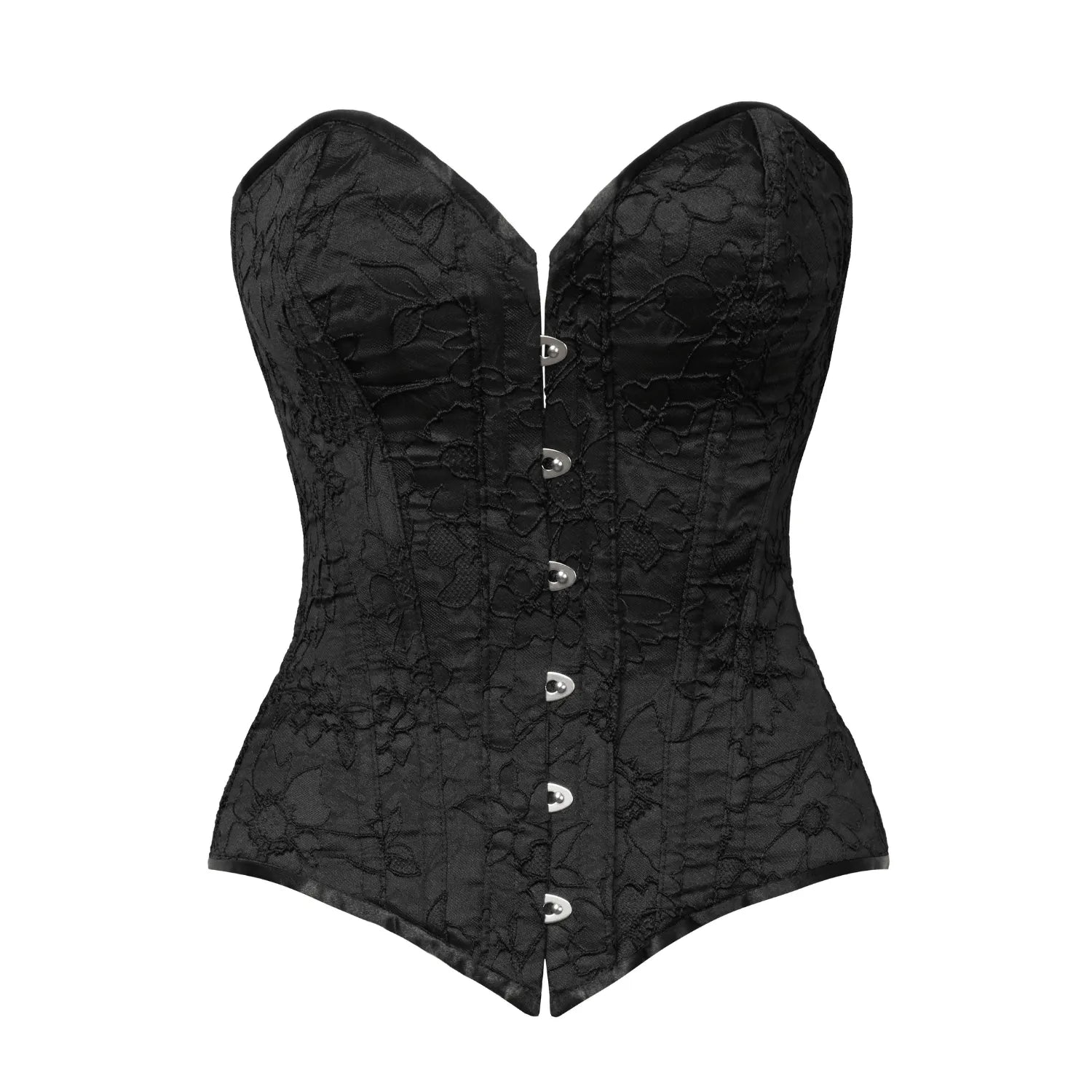 Corset bustier noir velouté avec baleines, laçage élégant, matière mate, design structurant pour silhouette sophistiquée.