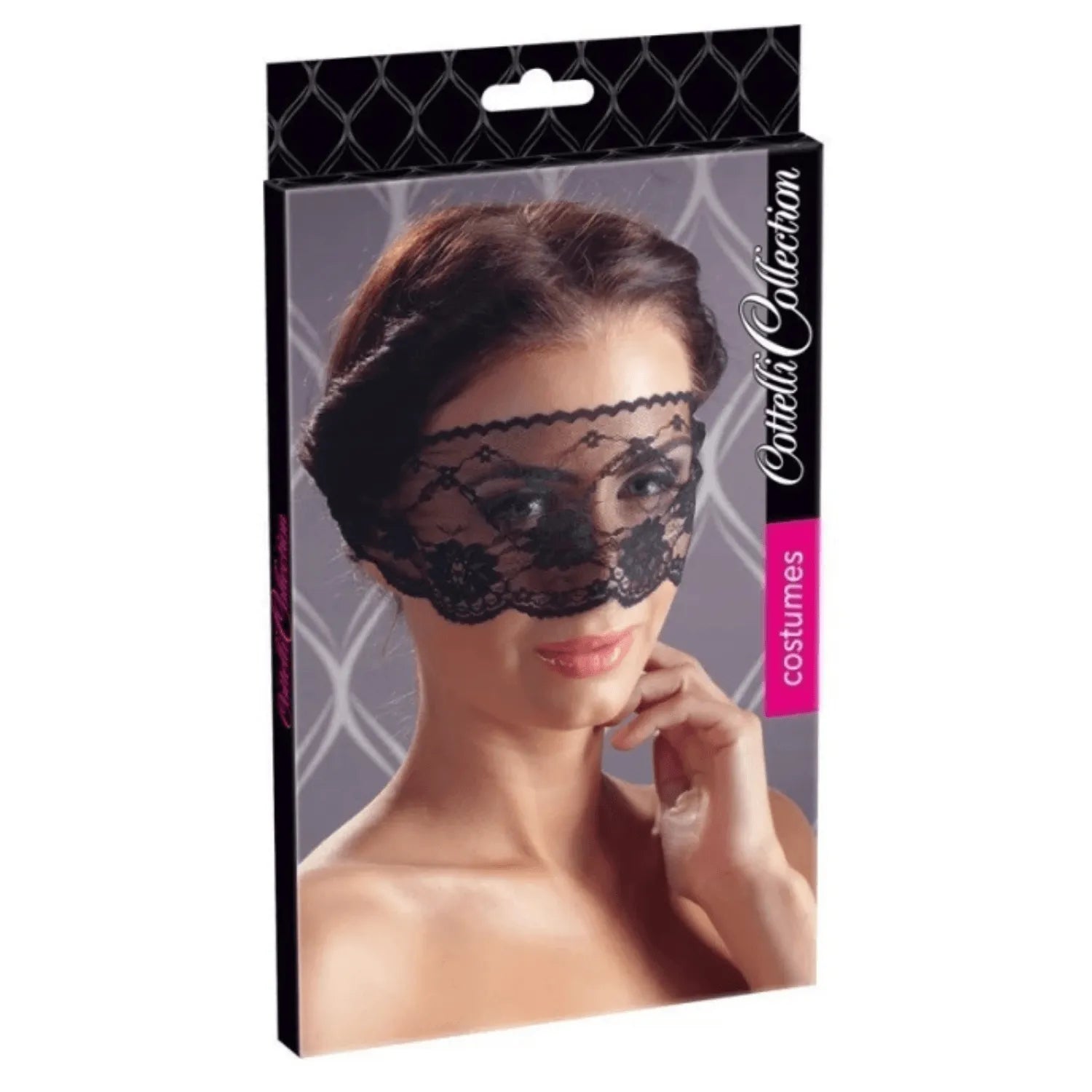 Masque yeux dentelle noire ajustable sensuel lingerie Cottelli Collection