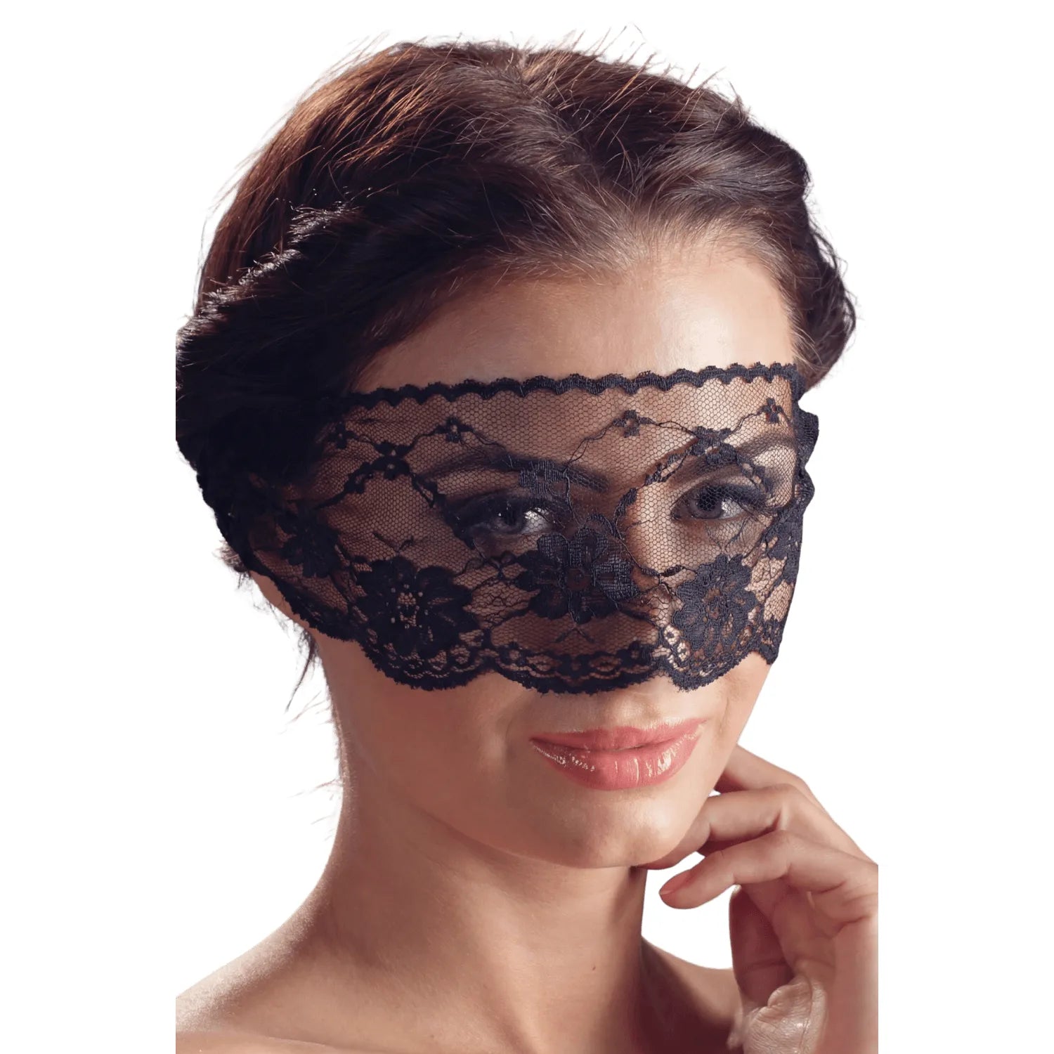 Masque yeux dentelle noire ajustable sensuel lingerie Cottelli Collection