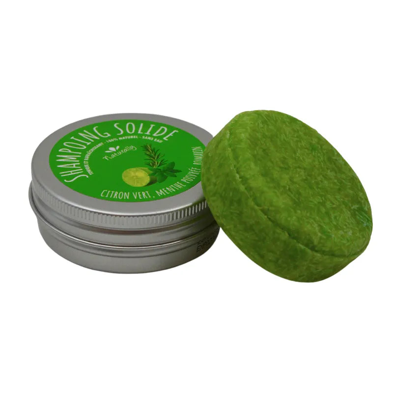 shampoing solide naturel tonifiant rafraîchissant citron menthe cheveux brillants