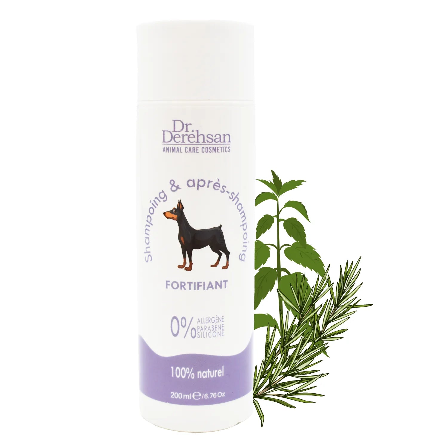 Shampoing naturel fortifiant chien poils longs courts apaisant hydratant 200ml