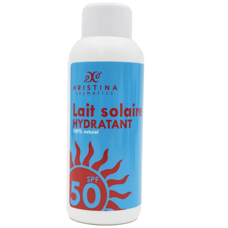Lait solaire hydratant naturel SPF50 UVA UVB aloe vera panthénol 150ml