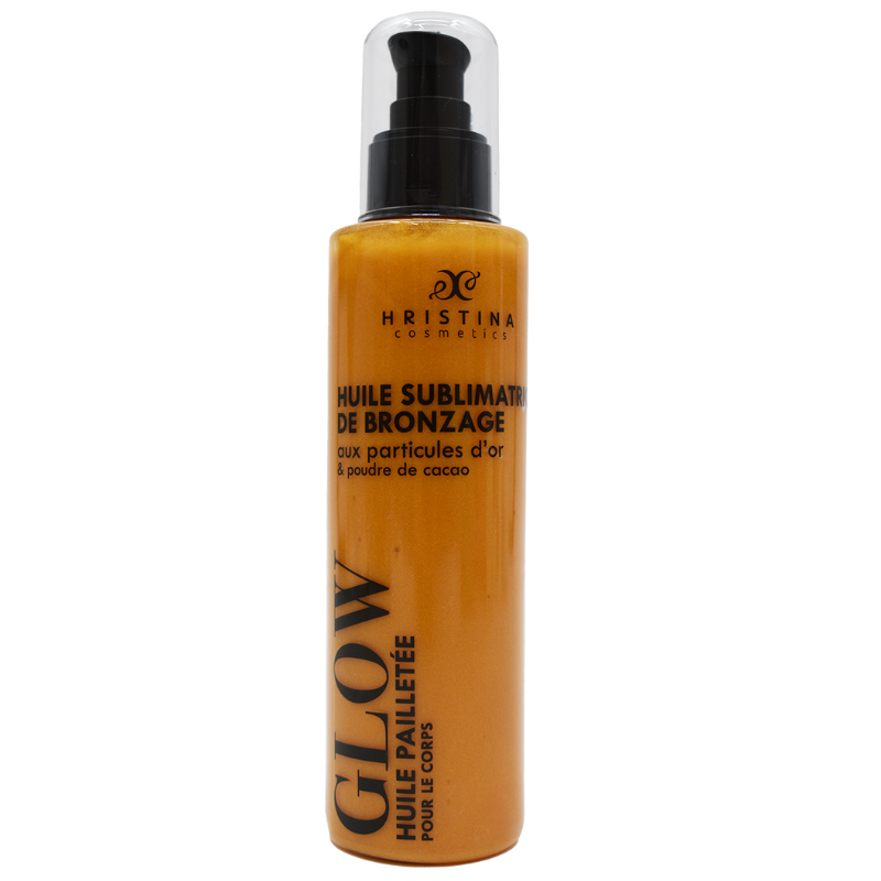 Huile sublimatrice de bronzage - Pailletée - 200ml 100% naturelle