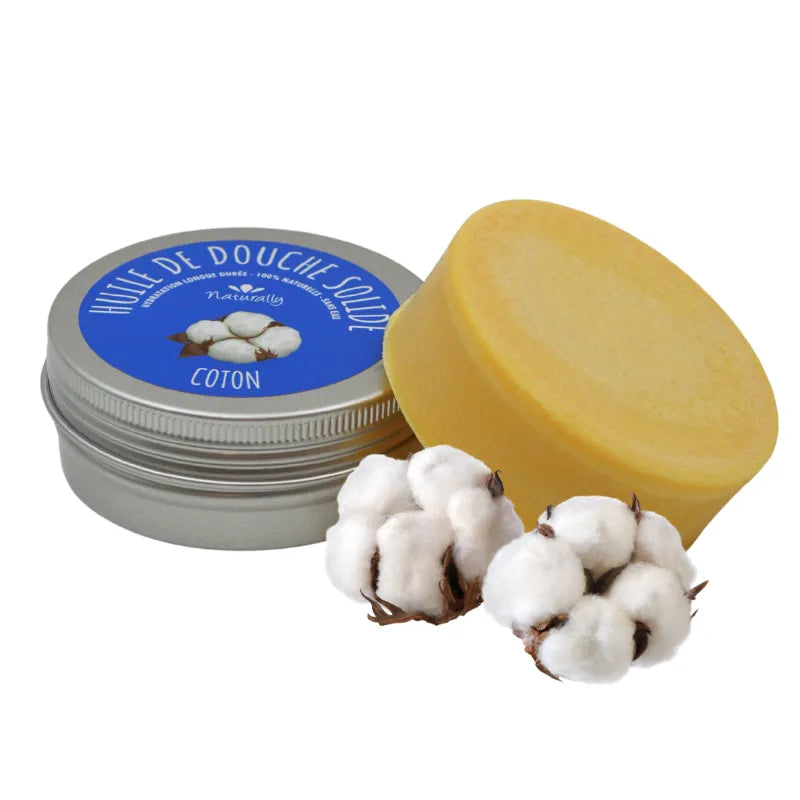 huile de douche solide hydratante naturelle coton peau douce 65gr