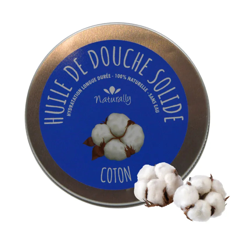 huile de douche solide hydratante naturelle coton peau douce 65gr