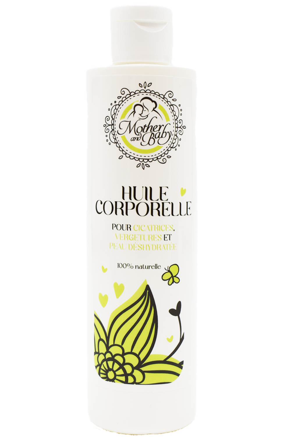 Huile corporelle pour vergetures, cicatrices et peau déshydratée - 250ml 100% naturelle