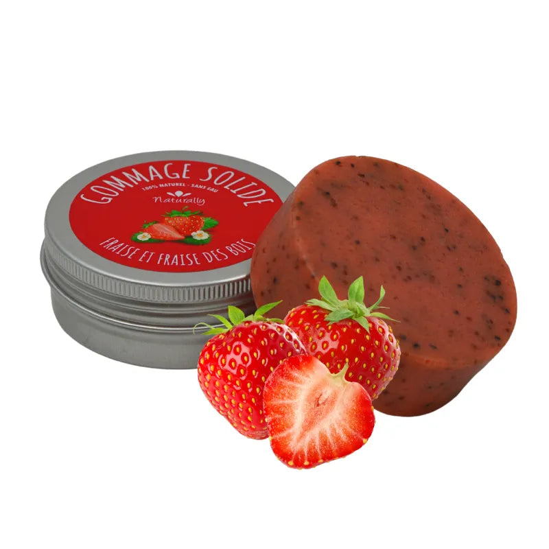 Gommage corporel naturel exfoliant fraise beurre karité hydratant peau douce