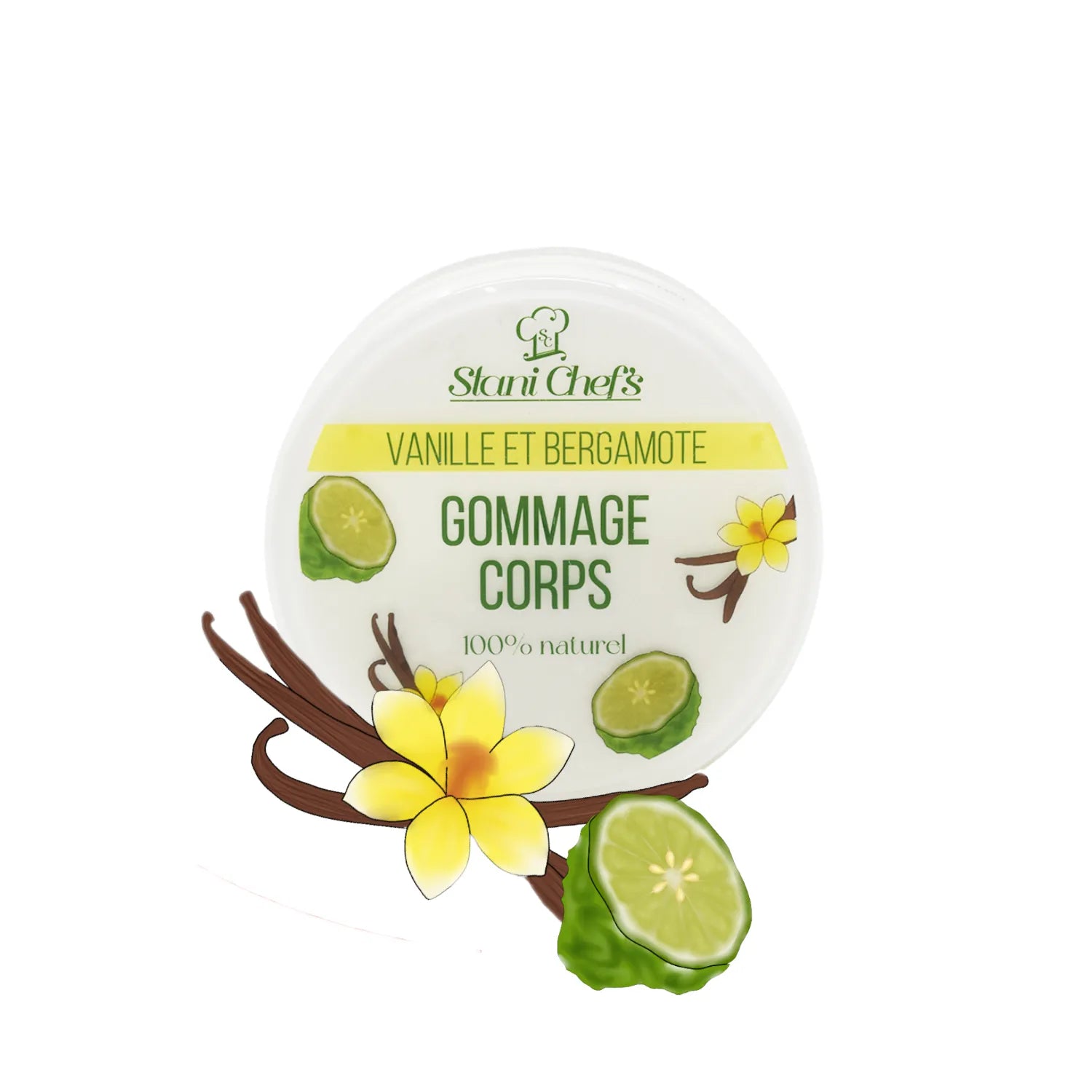 Gommage corps naturel vanille bergamote peaux sensibles hydratant revitalisant 250ml