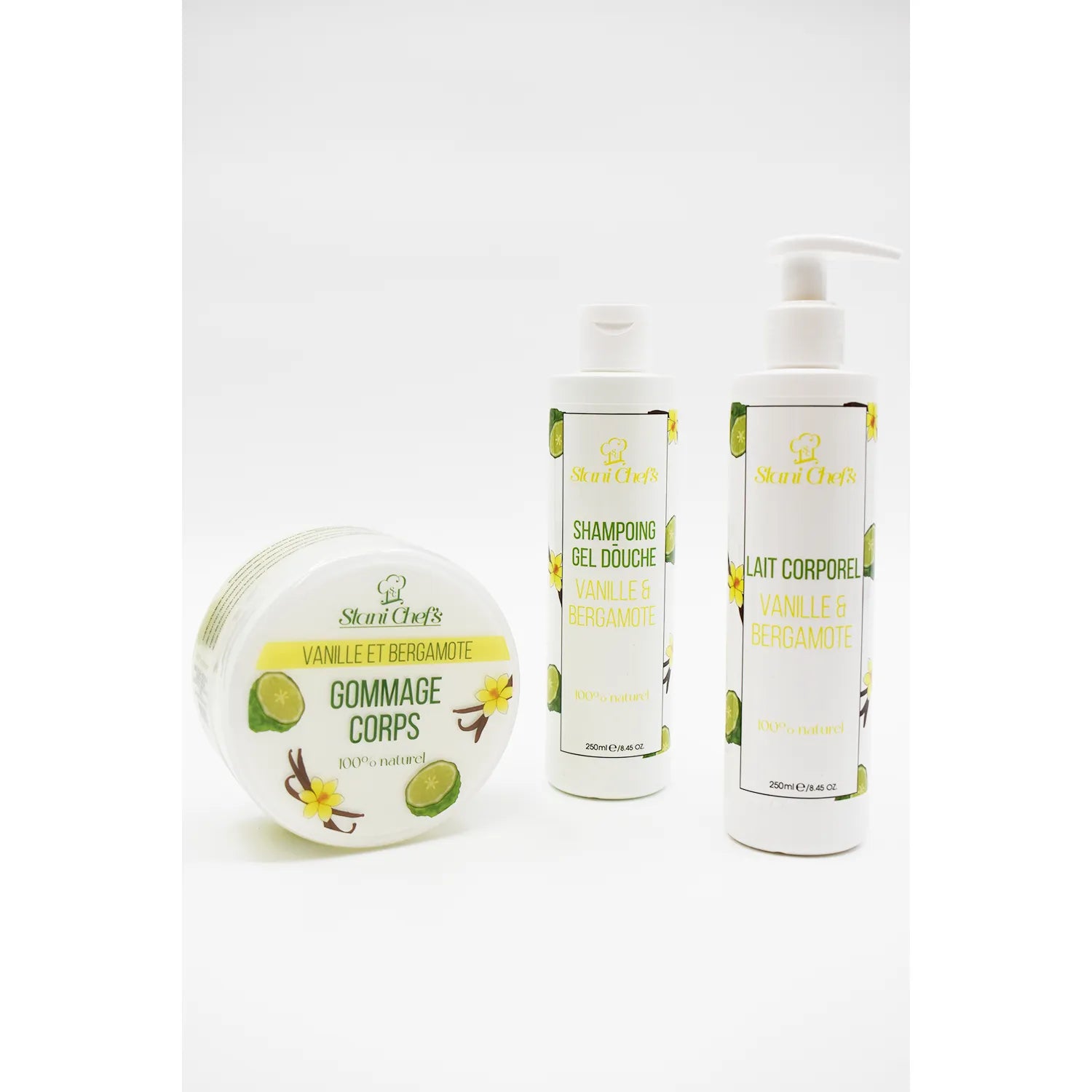 Gommage corps naturel vanille bergamote peaux sensibles hydratant revitalisant 250ml