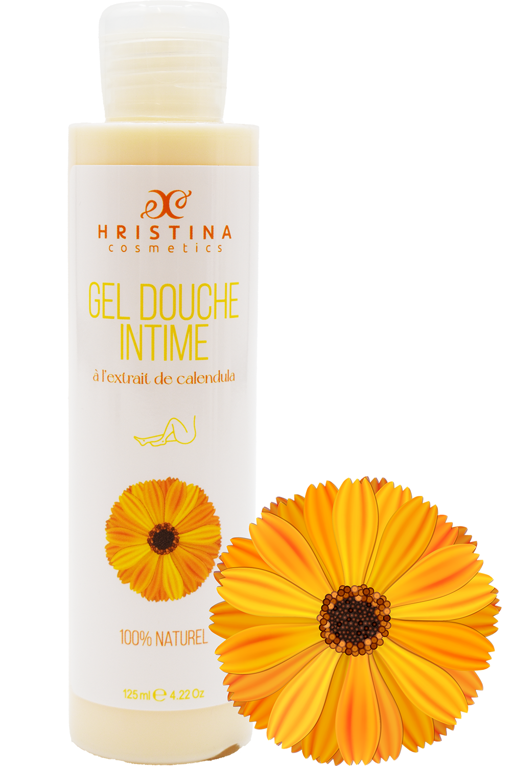 Gel douche intime à l'extrait de calendula - 125ml 100% naturel