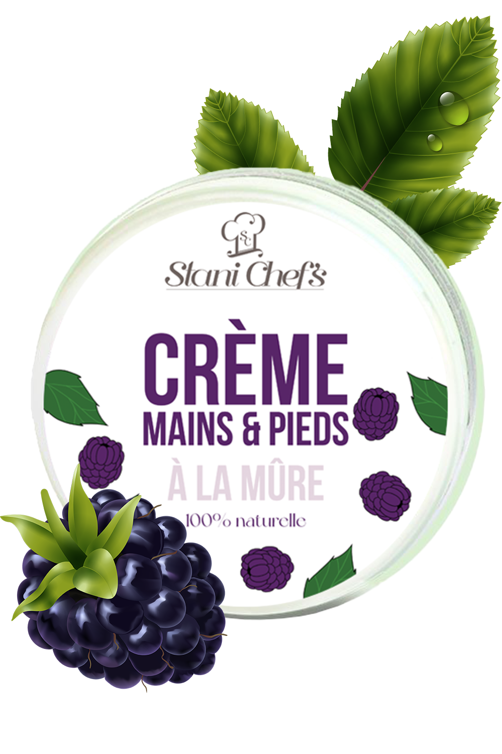 Crème mains et pieds à la mûre 100ml 100% naturelle