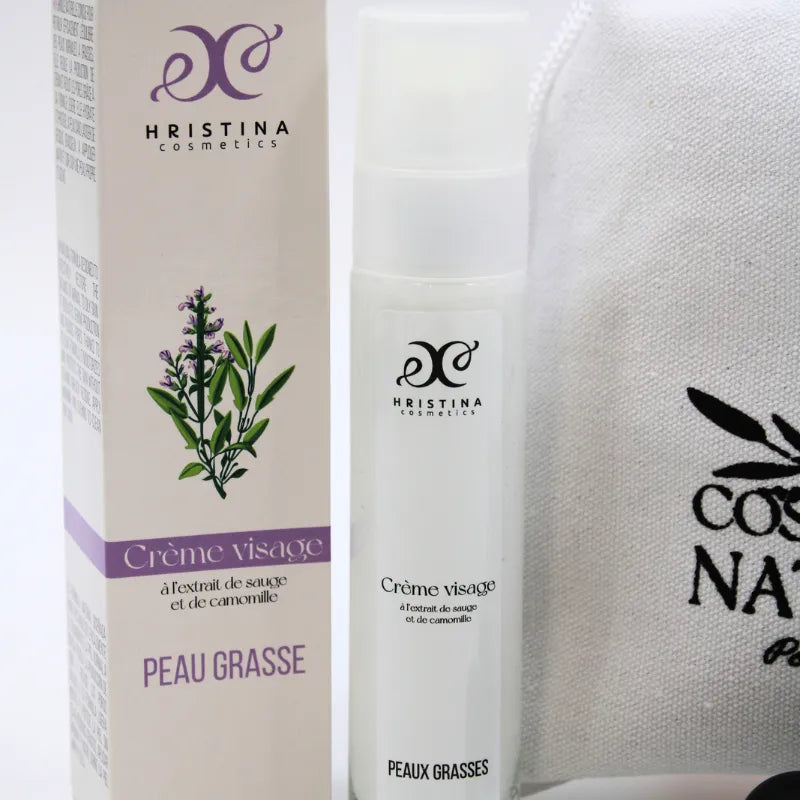 Coffret soin visage peau grasse, masque lilas 200ml, packaging blanc et violet, purifiant et matifiant naturel.