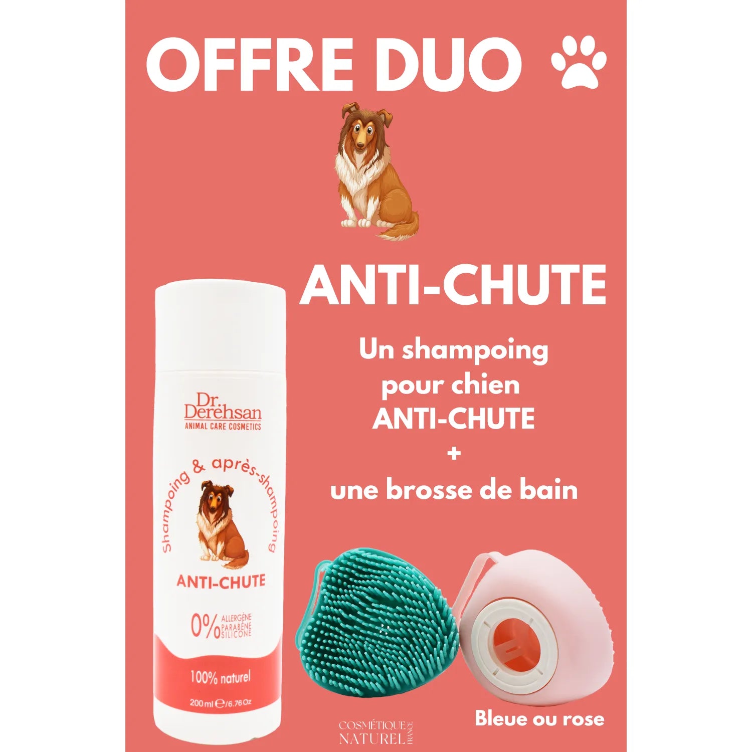 shampoing anti-chute chien brosse bain duo fabrication Bulgarie PRC