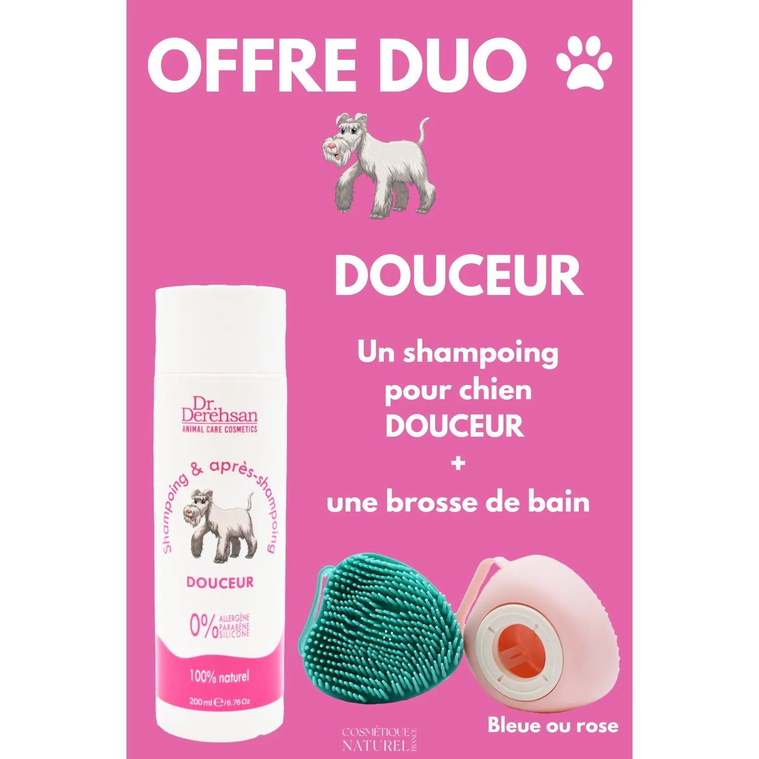 offre duo shampoing douceur chien 200ml brosse bain bulgarie