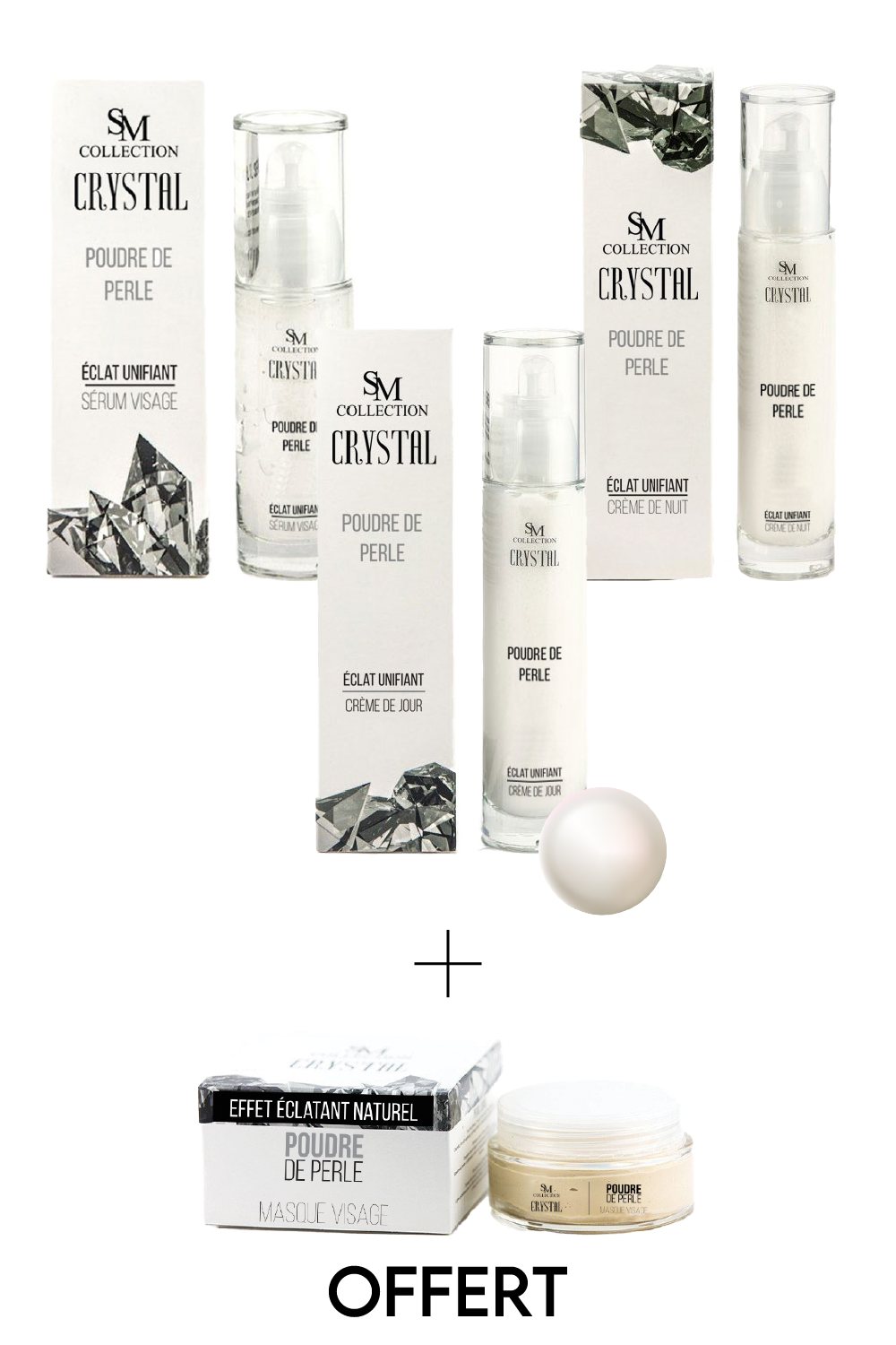 Gamme complète à la poudre de perle 100% naturelle