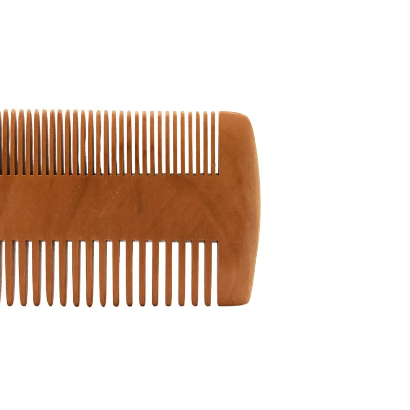 Peigne en bois synthétique marron pour barbe et moustache, idéal pour le voyage et le rasage des hommes exigeants.