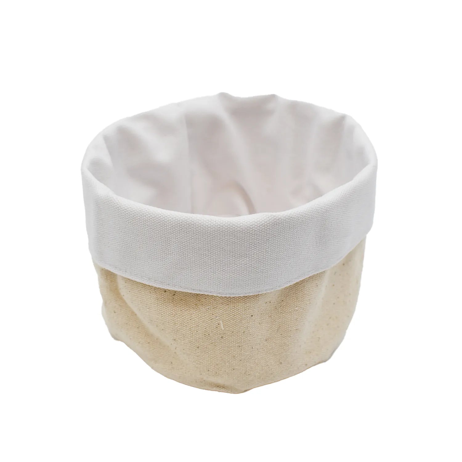 Panier rangement tissu réversible lavable cosmétiques accessoires blanc beige