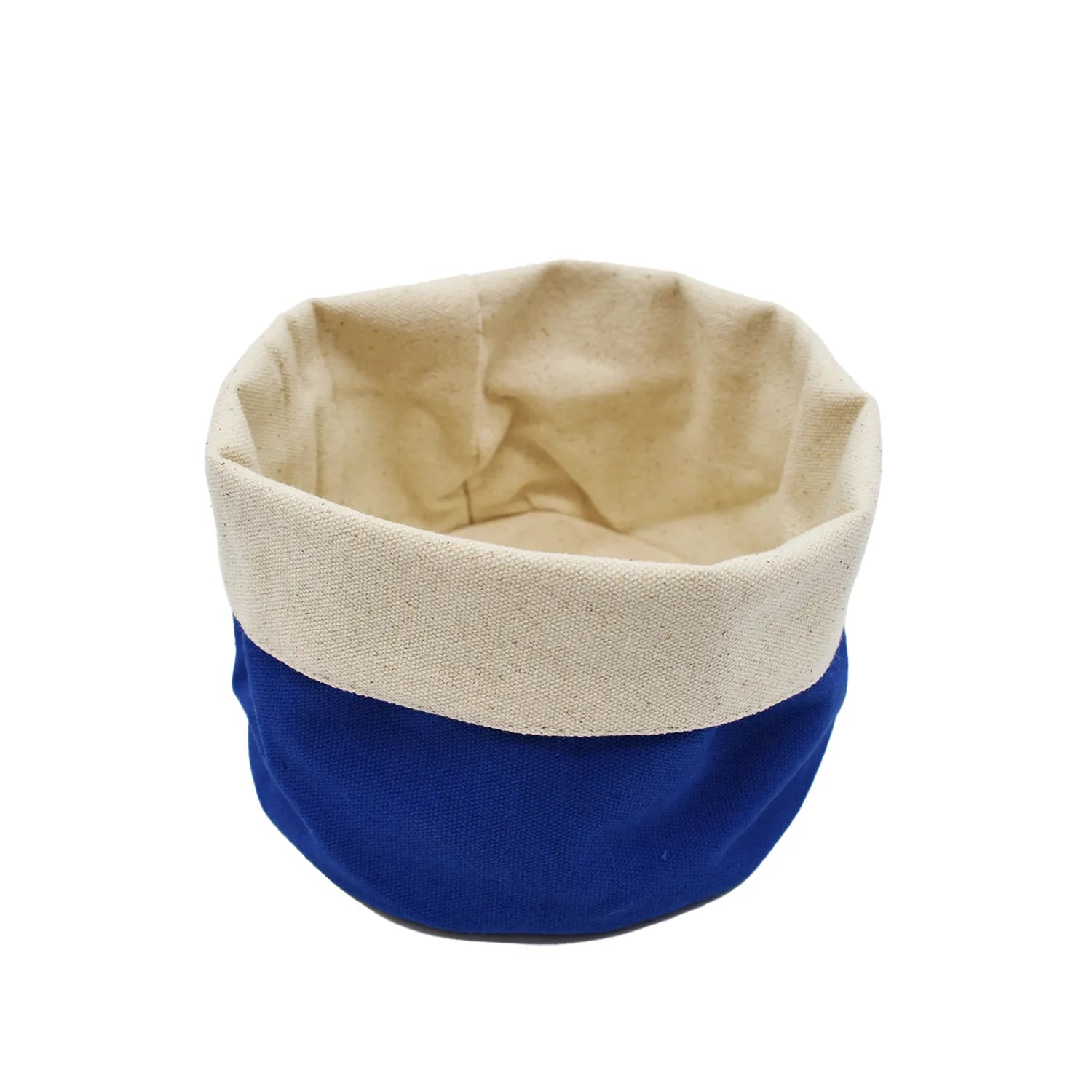 panier rangement tissu bleu beige multifonctions réversible lavable cosmétiques accessoires