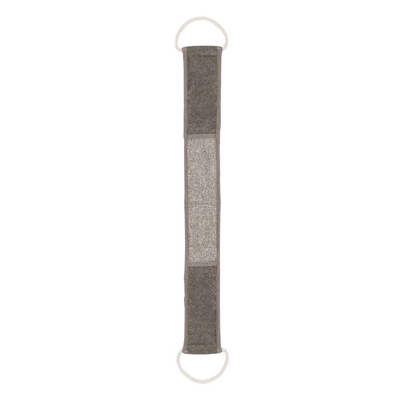 Sangle lave dos exfoliante fibres végétales chanvre bambou lin taupe peaux lisses