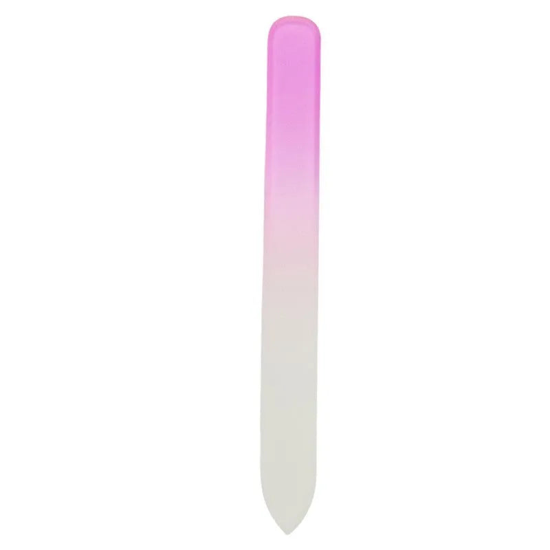 Lime à ongles en verre rose pour ongles fragiles surface double grain