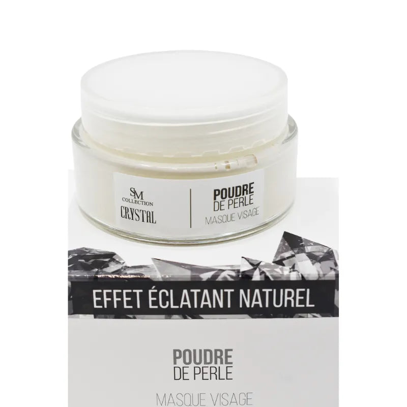 Masque visage poudre de perle argile blanche peau éclatante protection
