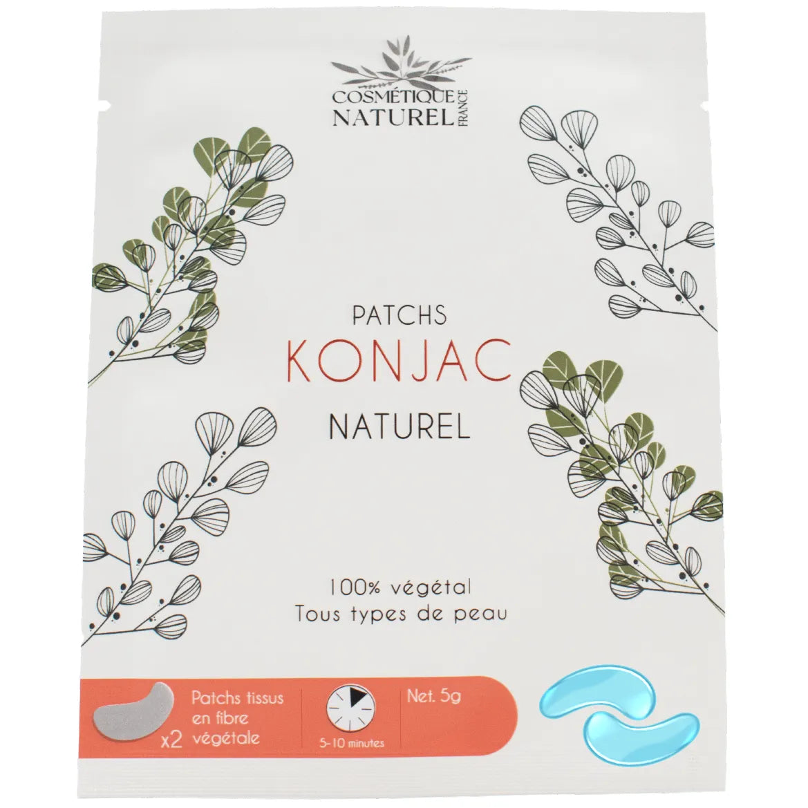 Patchs yeux biodégradables konjac myrtille peaux sensibles hydratation apaisement