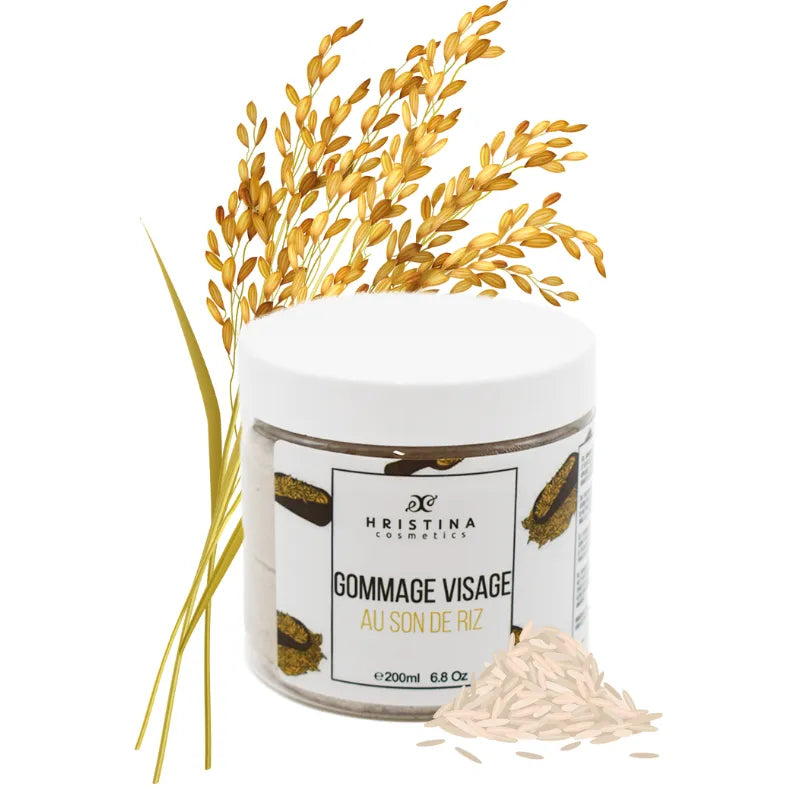 Gommage visage bio doux son de riz naturel hydratant revitalisant 200ml