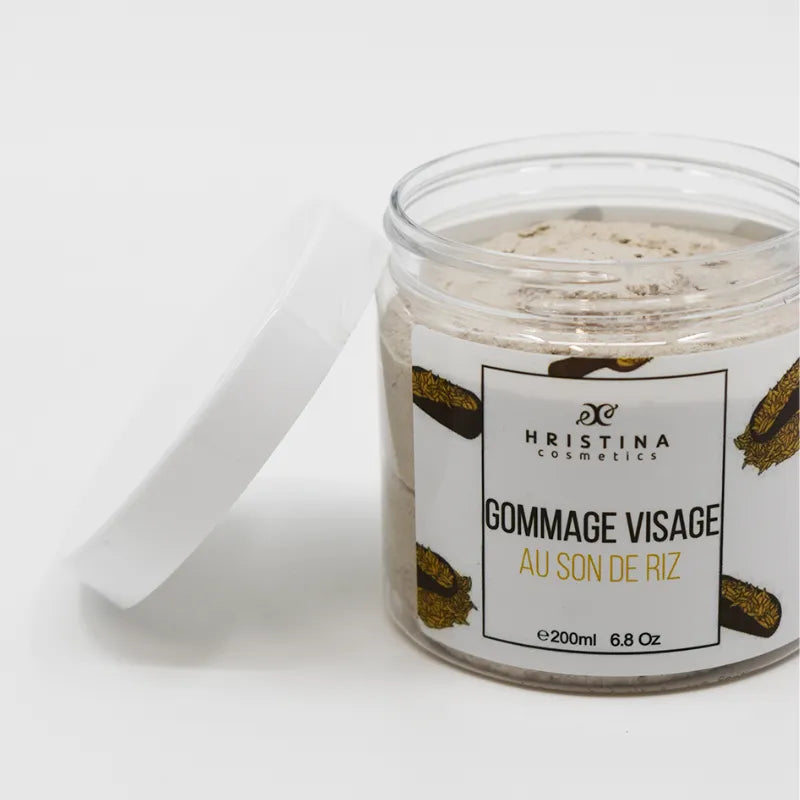 Gommage visage bio doux son de riz naturel hydratant revitalisant 200ml