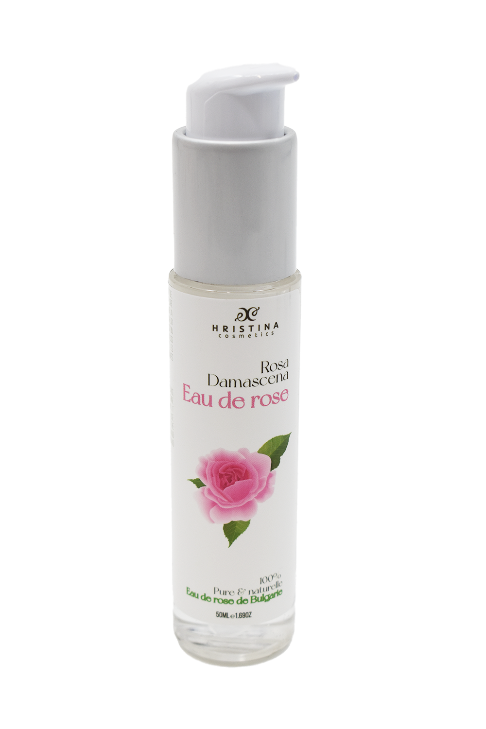 Eau florale naturelle à la rose de Damas - 50ml 100% naturelle - Format voyage