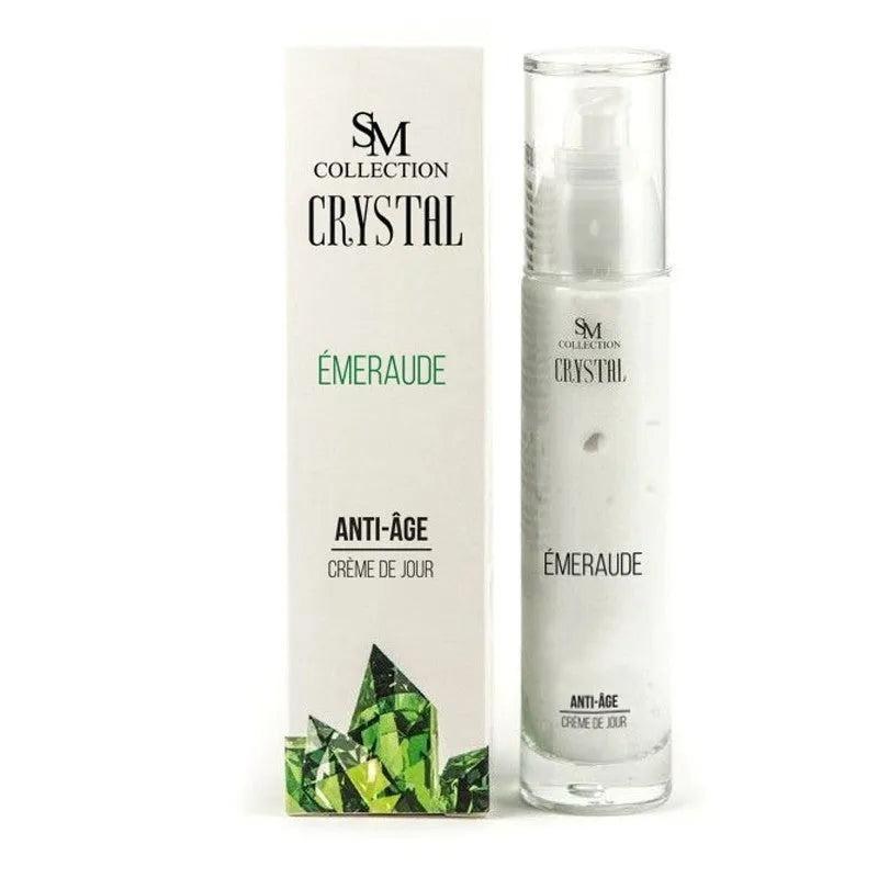 Crème jour anti-âge poudre émeraude naturelle hydratante peau douce 50ml