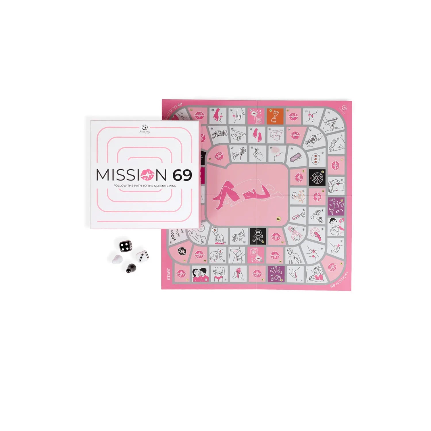 Jeu de société érotique Mission 69 parcours couples adultes défis sensuels