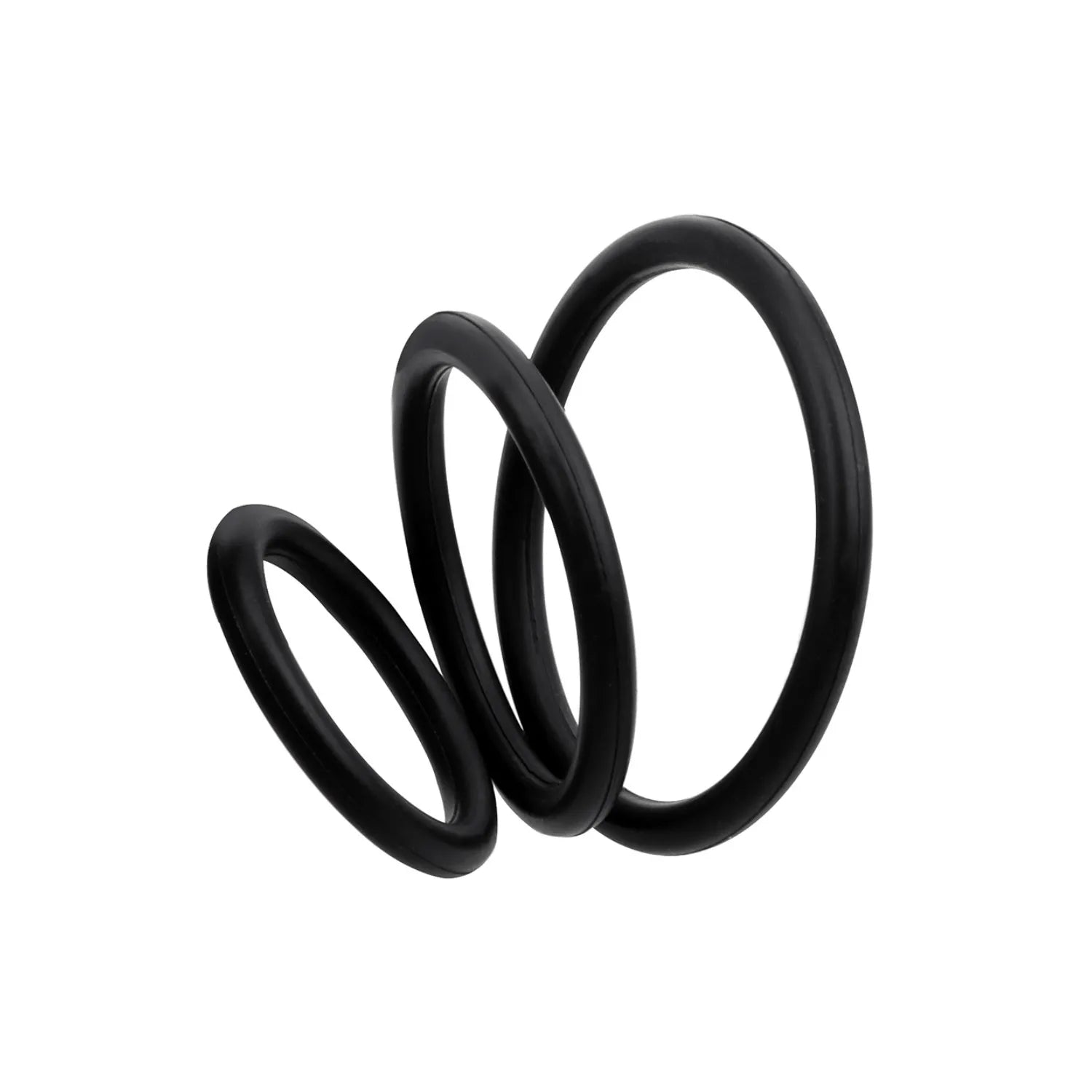 Trio anneaux péniens silicone extensible noir stimulation plaisir prolongé