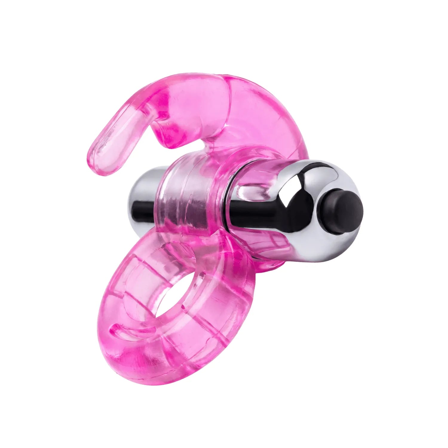 Anneau Vibrant Rose Double Stimulation Clitoridienne Pénienne Lapin Hyper Extensible