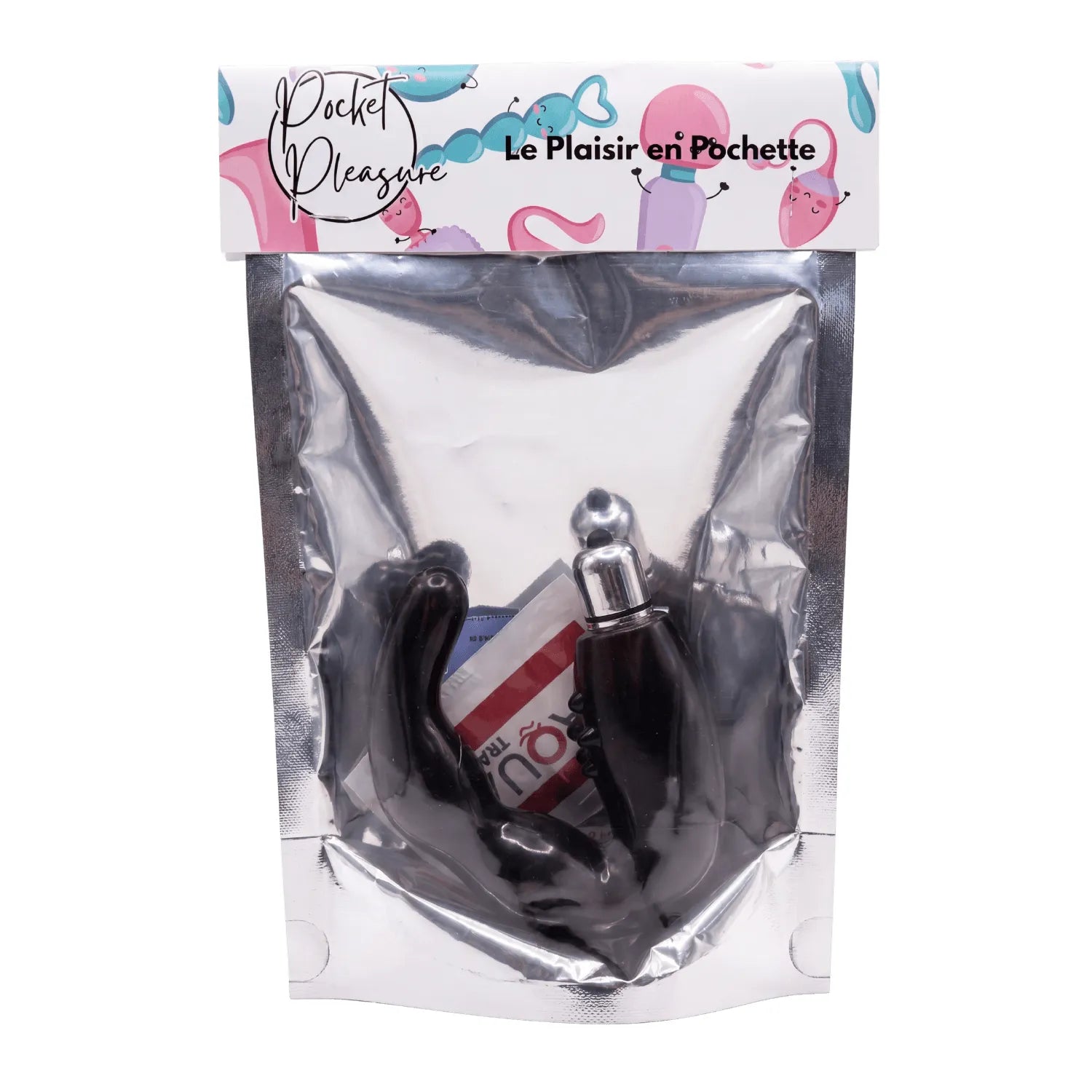 Stimulateur de Prostate Vibrant Noir + 1 dosette lubrifiant — Pocket Pleasure