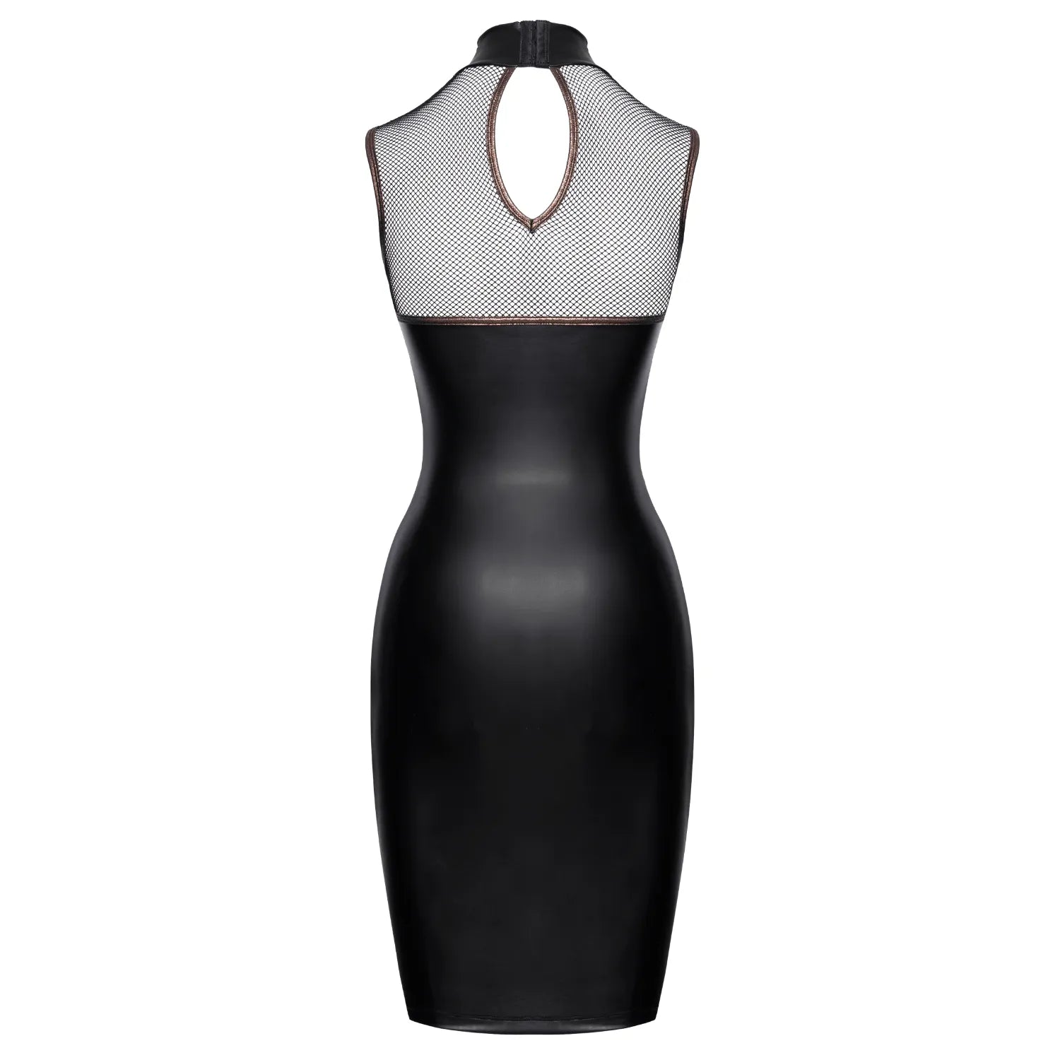 Robe moulante sans manches noir mat résille style corsage Cottelli PARTY