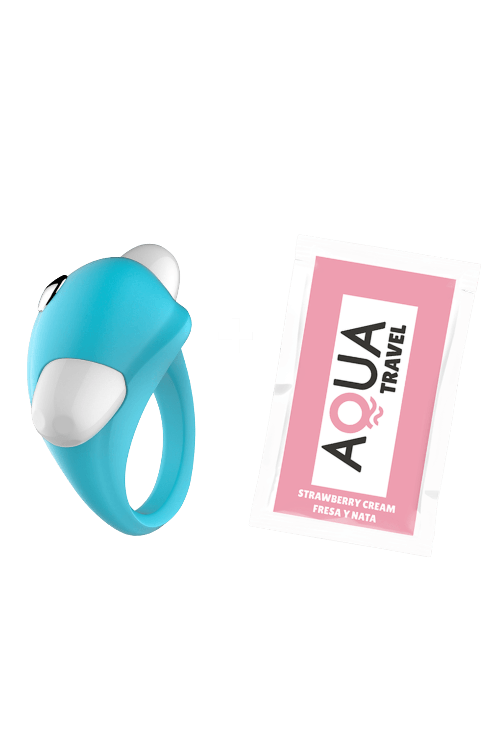 Cockring Vibrant Dauphin Bleu + 1 dosette de lubrifiant — Pocket Pleasure