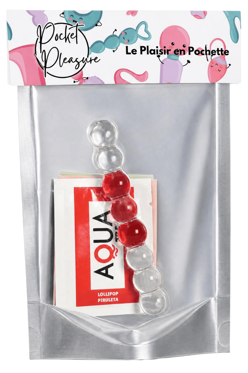 Chapelet Anal en Verre Transparent + 1 dosette de lubrifiant — Pocket Pleasure