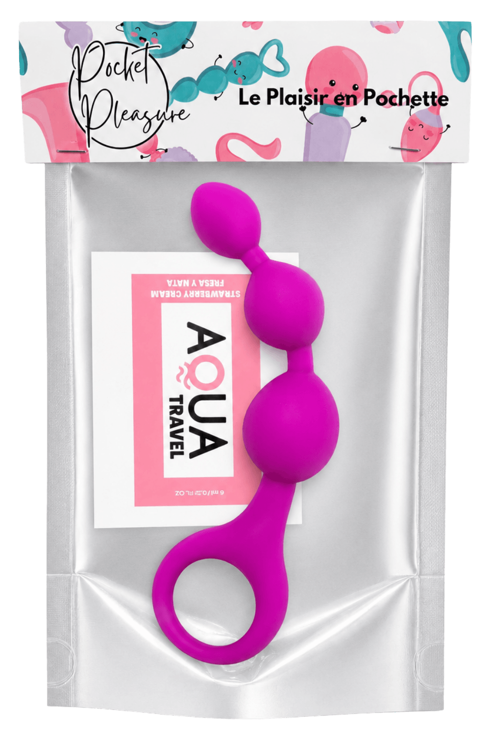 Chapelet Anal 3 Boules Fuchsia Silicone + 1 dosette de lubrifiant — Pocket Pleasure