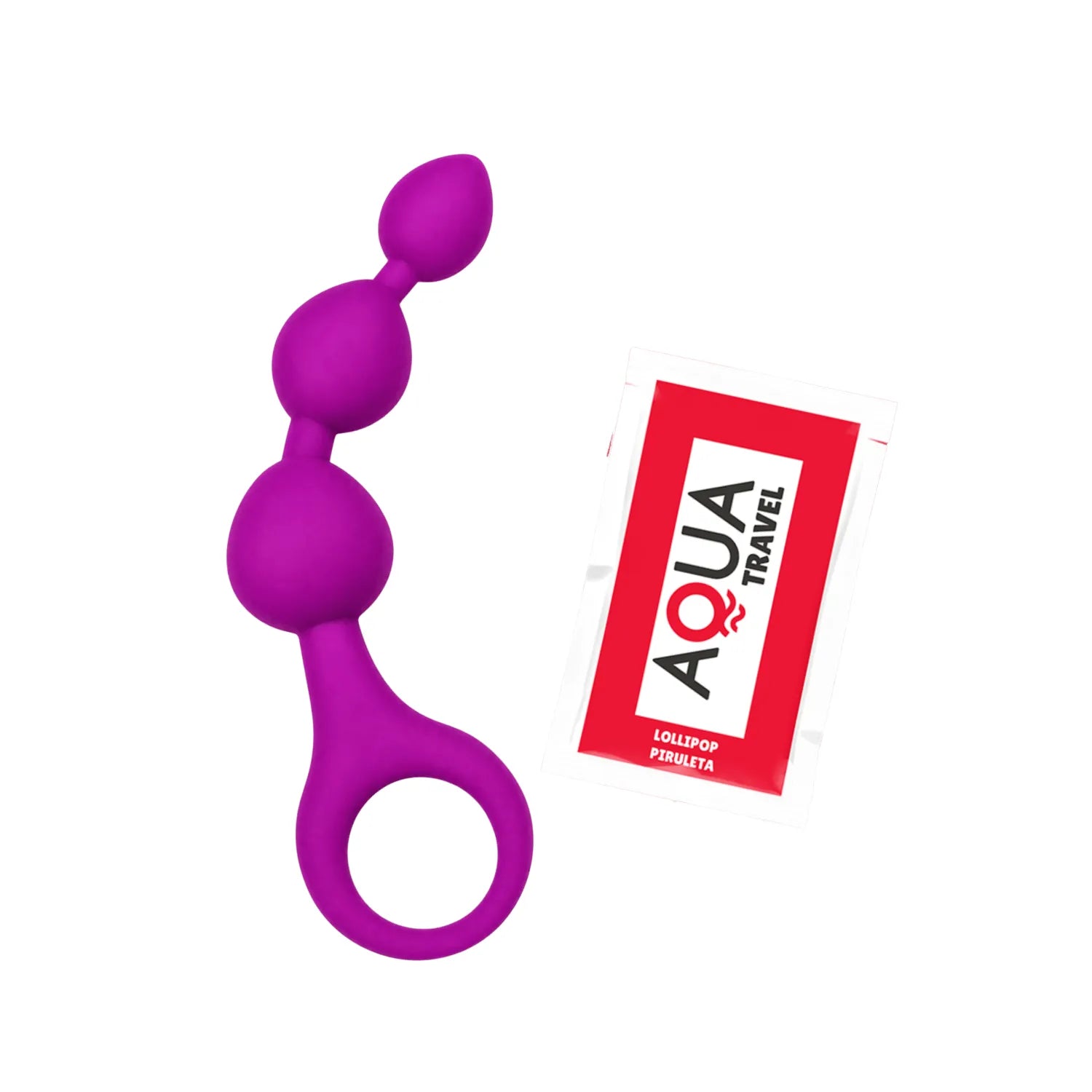 Chapelet anal 3 boules silicone fuchsia progressif, ergonomique, avec anneau de retrait, idéal débutants.