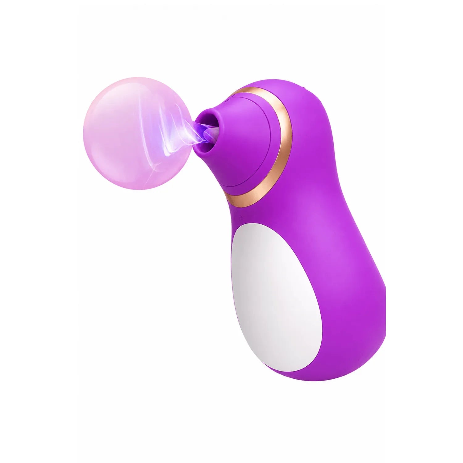 Stimulateur Clitoridien Silicone Pingouin 2 en 1 Fuchsia Violet USB Rechargeable 8 Vitesses