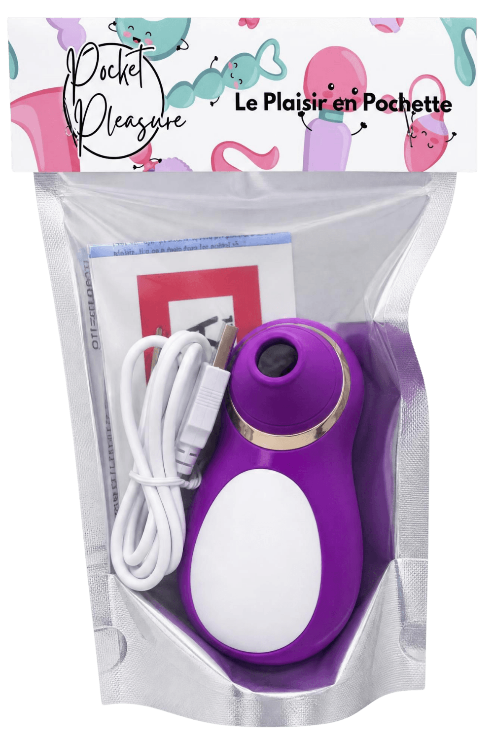 Stimulateur Clitoridien Pingouin à Langue Fuchsia + 1 dosette de lubrifiant — Pocket Pleasure