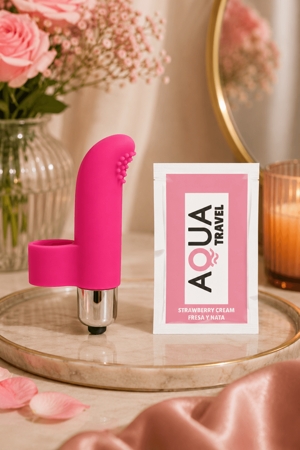 Doigt Chinois Vibrant Picots Rose + 1 dosette de lubrifiant — Pocket Pleasure