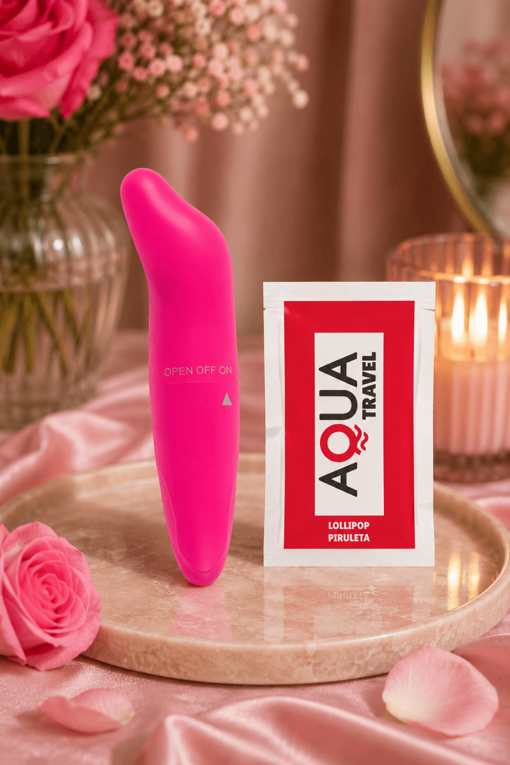 Vibromasseur Tête Incurvée Rose + 1 dosette de lubrifiant — Pocket Pleasure