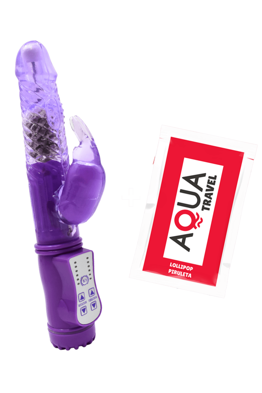 Vibromasseur Rabbit Violet Rotation &amp; Vibration 36 Modes + 1 dosette de lubrifiant — Pocket Pleasure