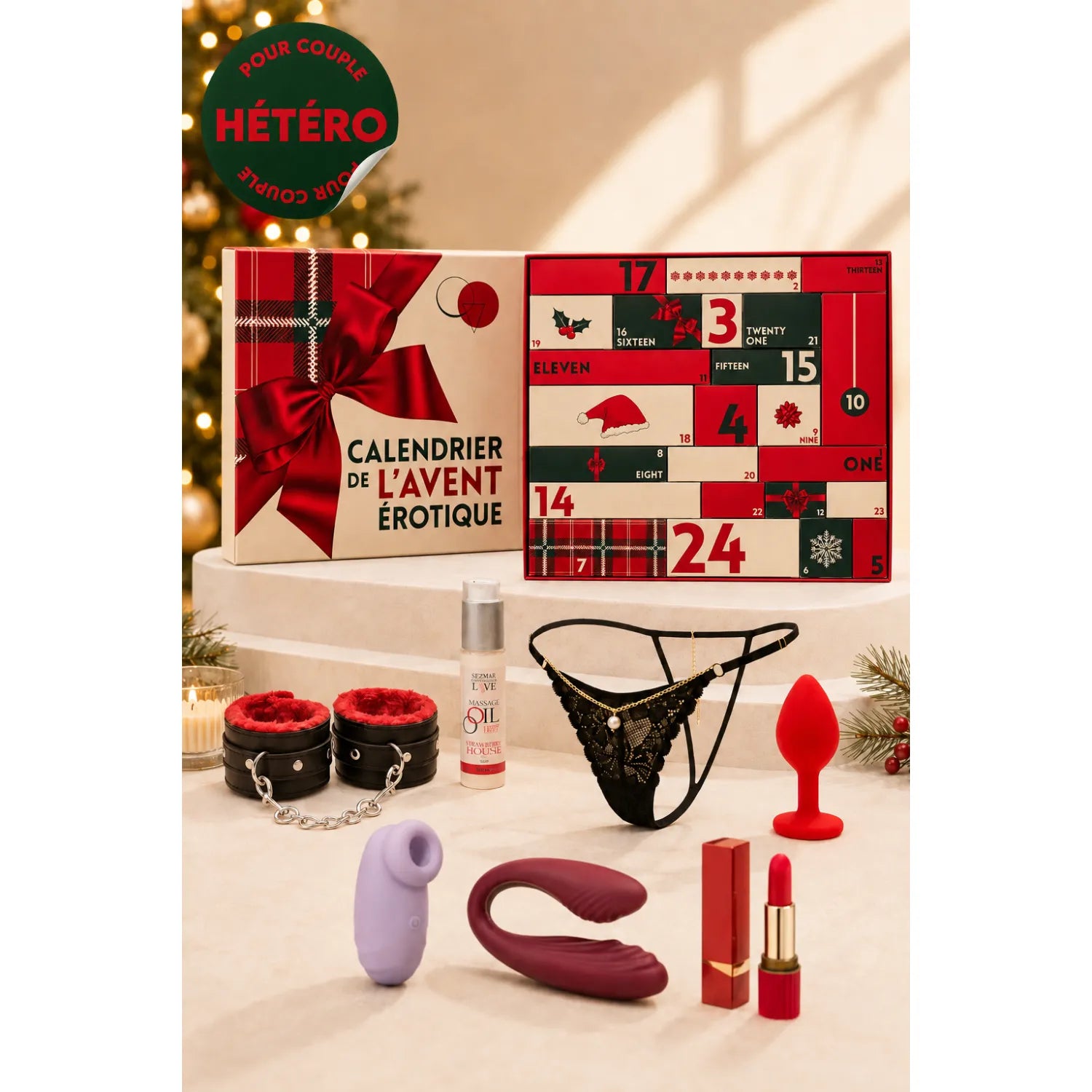 Calendrier de l’Avent érotique 24 surprises pour couple hétéro - 2026