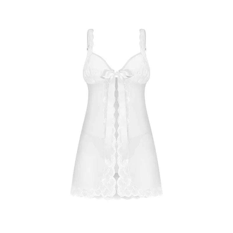Weddya babydoll blanc dentelle satin bonnets armatures évasée bretelles réglables