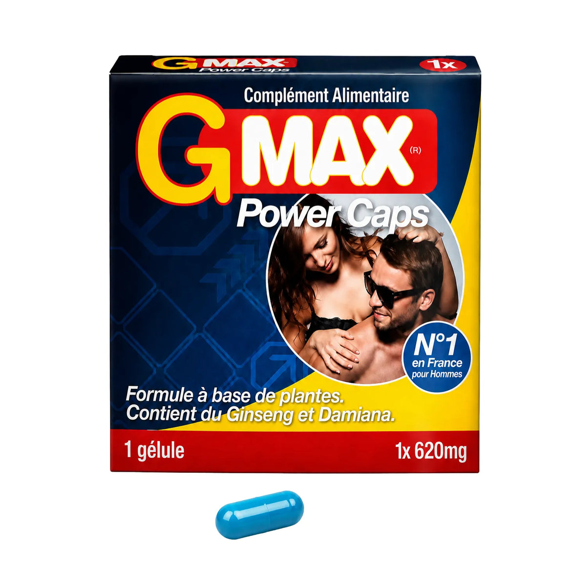 G-MAX Power Caps Boite de 1 gélule – Vitalité &amp; Bien-Être Masculin Complément alimentaire