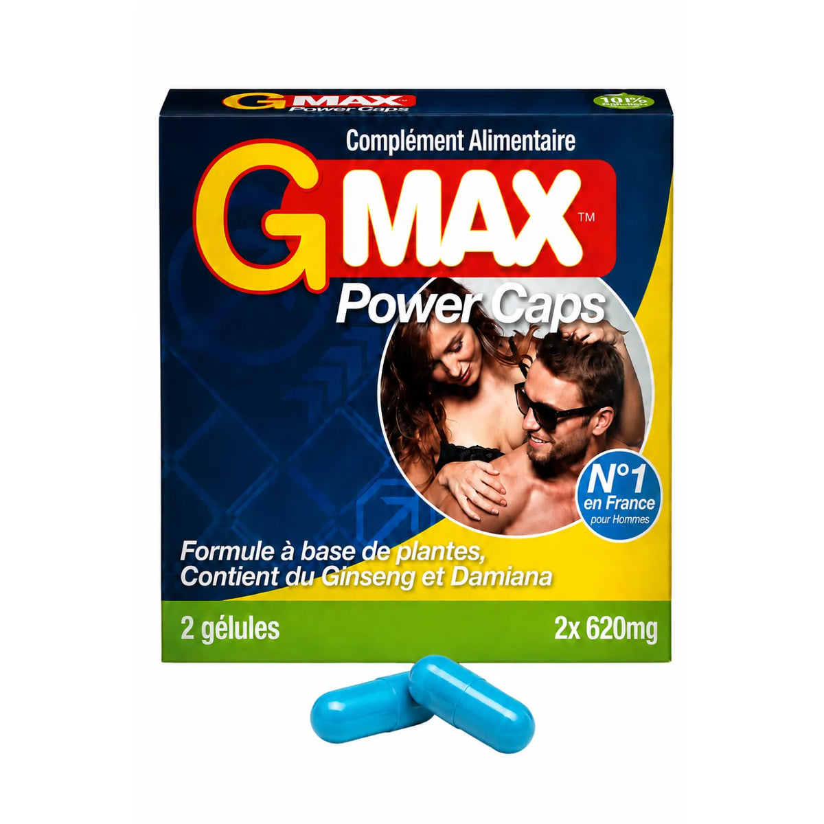 G-MAX Power Caps Boite de 2 gélules – Vitalité &amp; Bien-Être Masculin Complément alimentaire