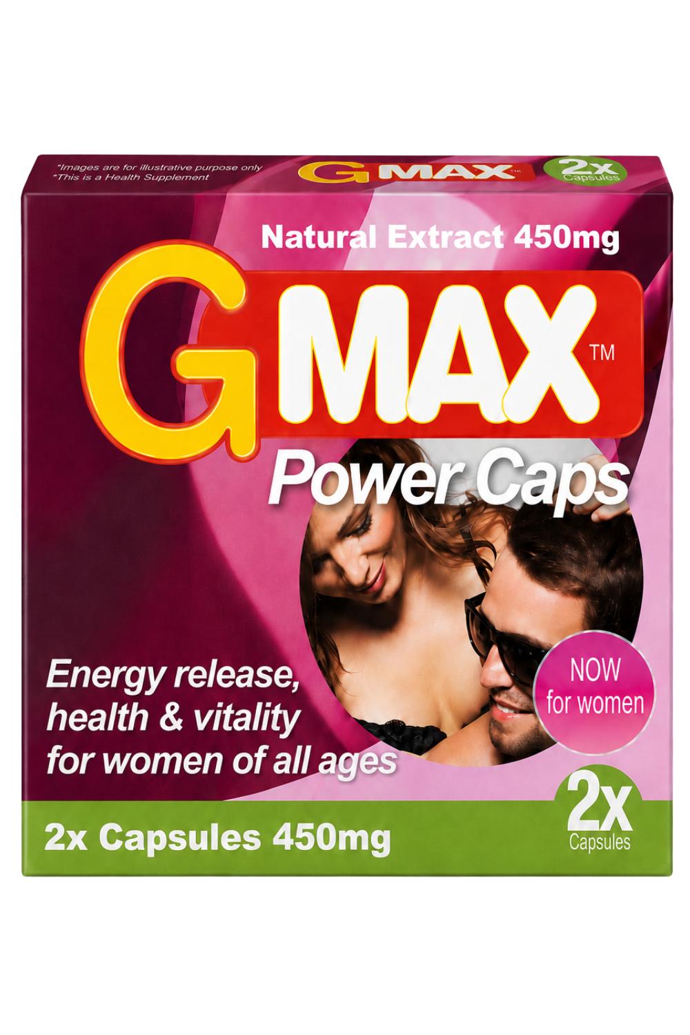 G-MAX Power Caps Boite de 2 gélules – Femme Libido &amp; Vitalité Intime Complément alimentaire