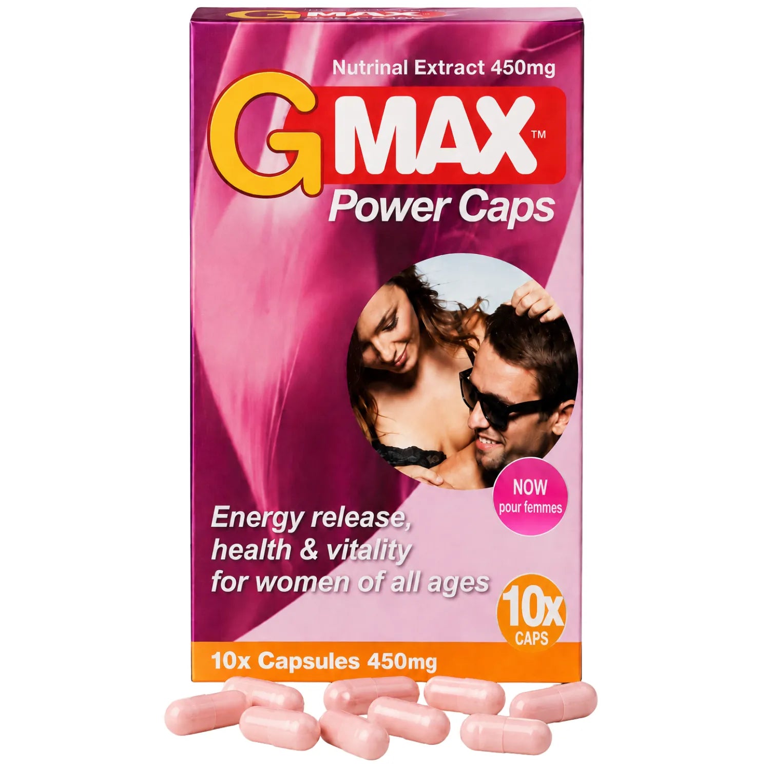 G-MAX Power Caps Boite de 10 gélules – Femme Libido &amp; Vitalité Intime Complément alimentaire